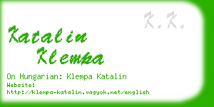 katalin klempa business card